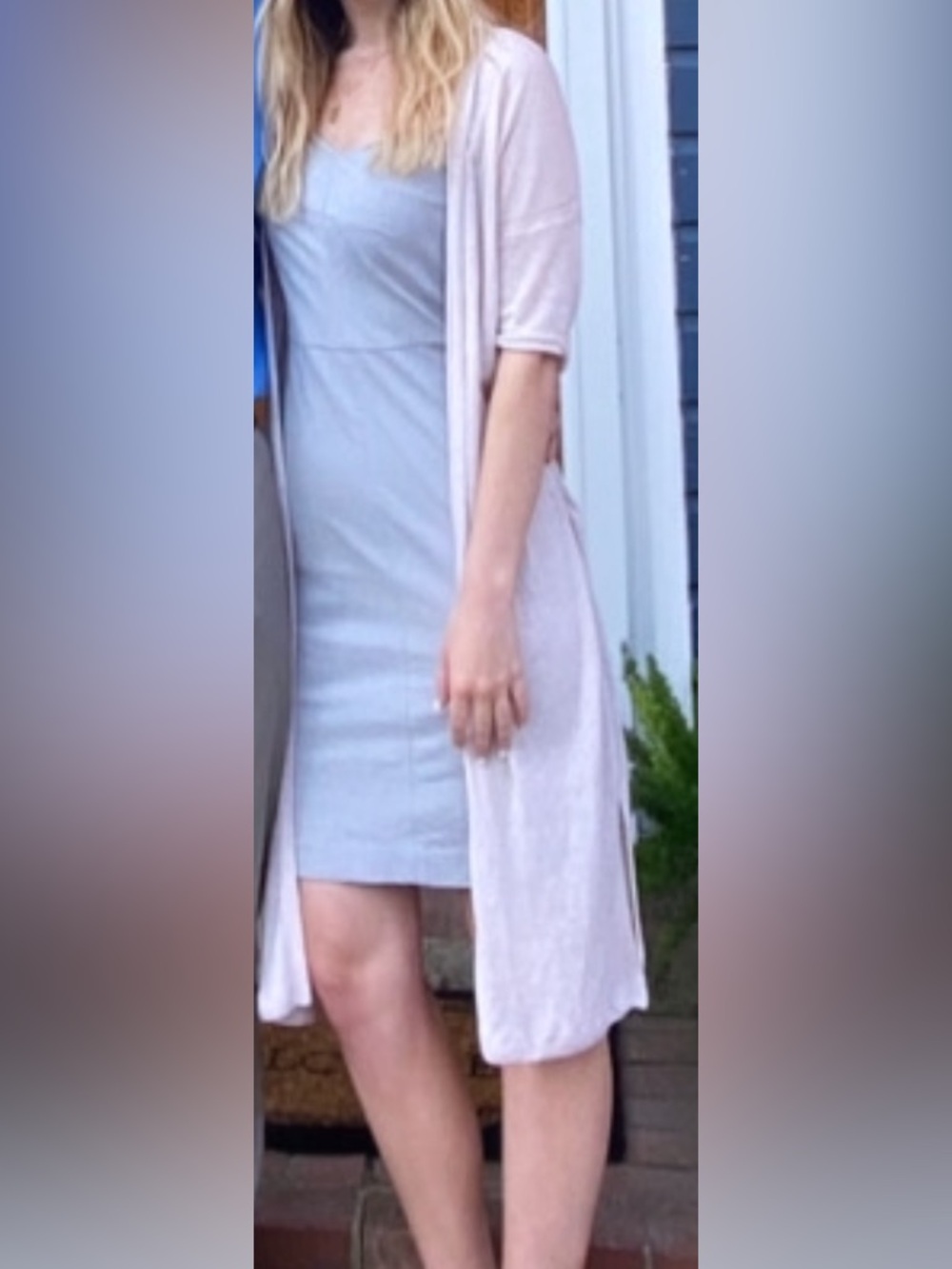 Banana Republic Light Gray Spaghetti Strap Sheath Dress
